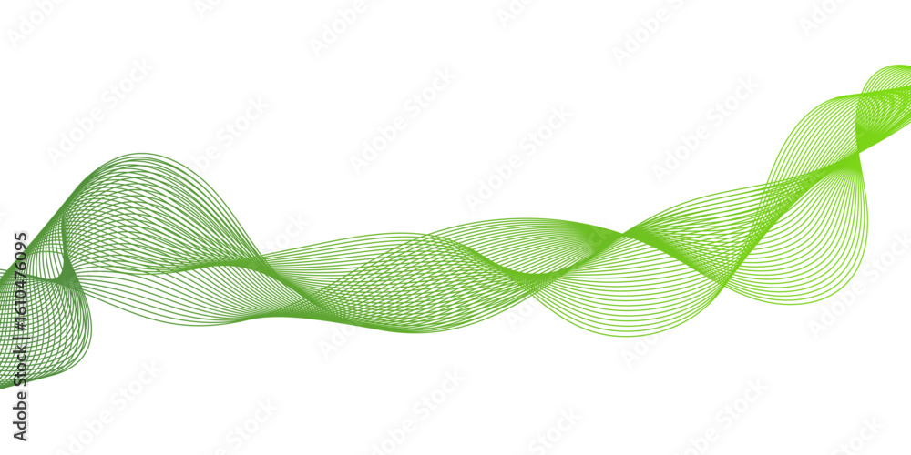 Fototapeta premium Abstract wavey lines in a vibrant green color against a solid white background, The design is minimalist and modern, with the green lines.