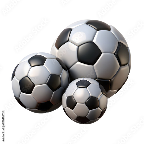 Three Stylized Soccer Balls: Sport, Game, and Modern Design Element