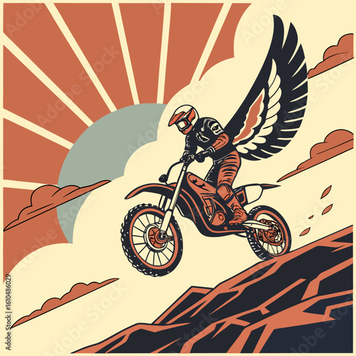 motocross rider on a grunge background