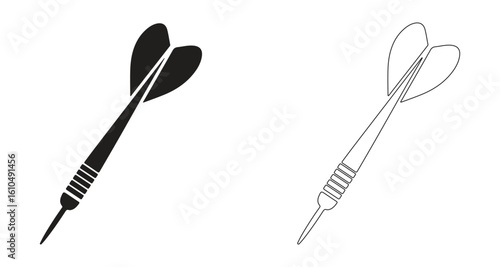 Dart icon flat and line style vector.