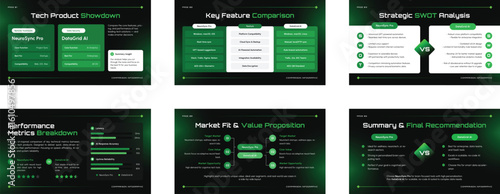 Tech Infographic Cards with Hover UI Style