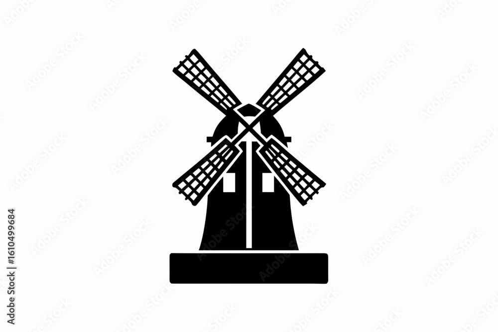 Obraz premium Mill sign icon vector silhouette illustration isolated on white background