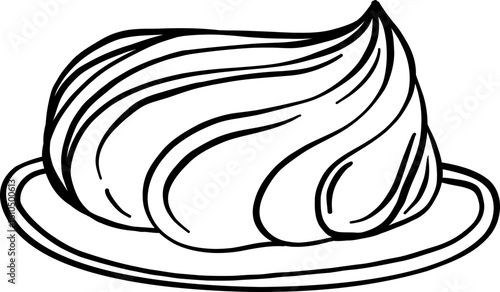 Cute Australia Sweet Pavlova Doodle Outline