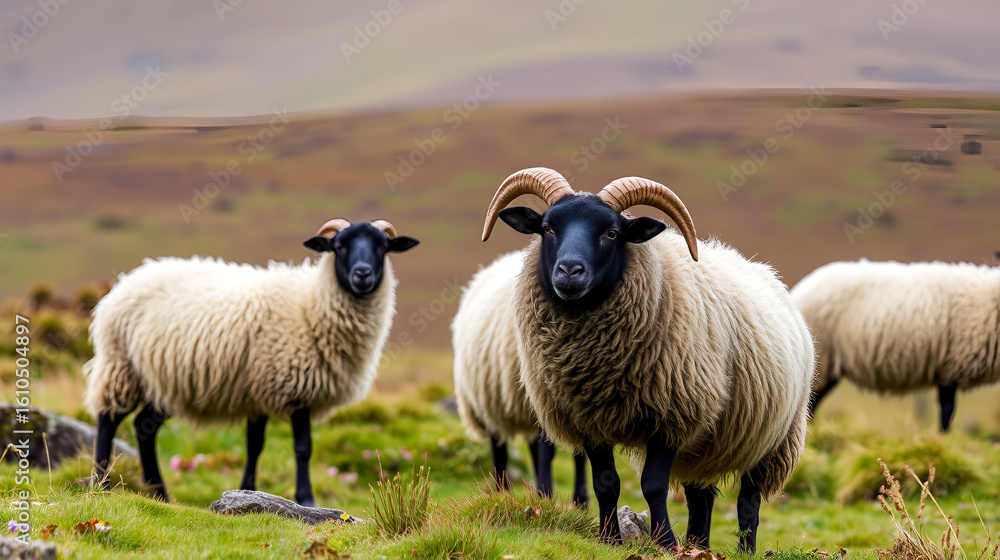 Scottish Blackface Sheep, Isle of Skye Scotland, United Kingdom Scottish Blackface Sheep, Isle of Skye Scotland, United Kingdom