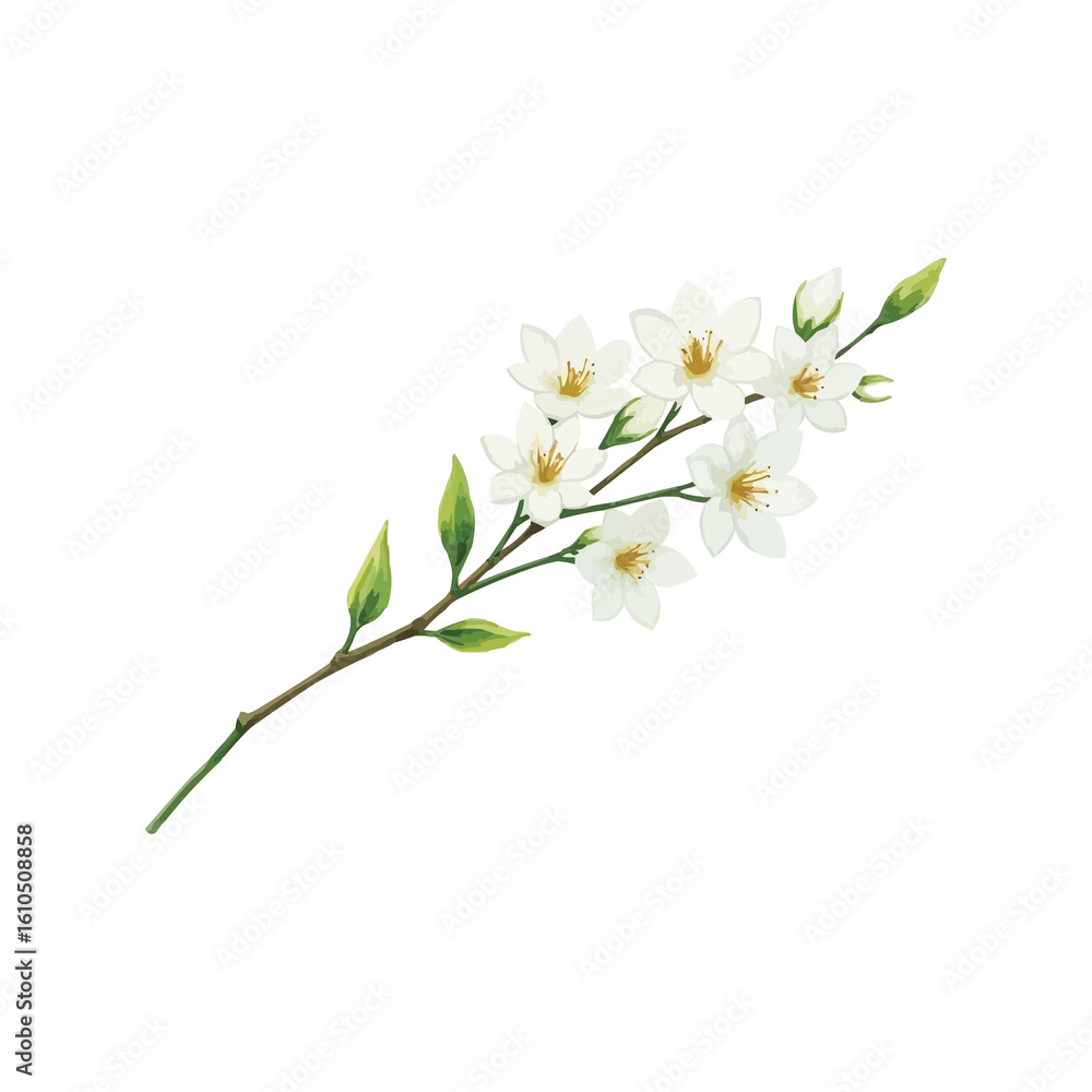 Fototapeta premium watercolor jasmine flower