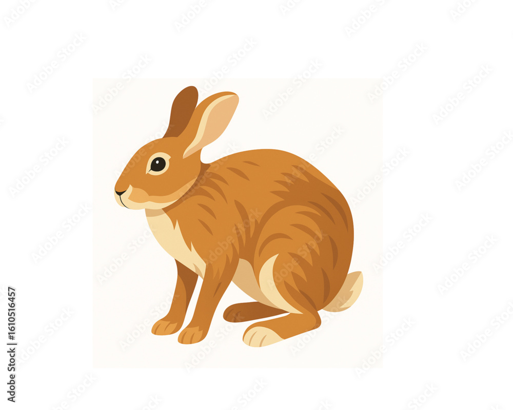 Obraz premium vector illustration of a rabbit with white background