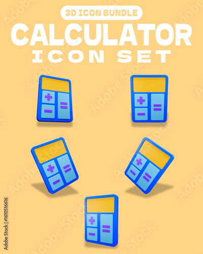 3D Icon Bundle Calculator with Buttons