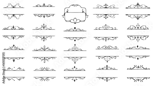 Ornate decorative dividers and flourishes for design borders
