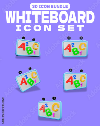 3D Icon Bundle Educational Whiteboard