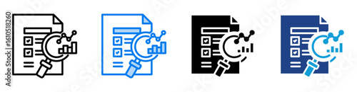 Examination icon set multiple style collection