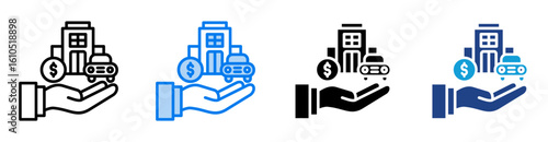 Asset icon set multiple style collection
