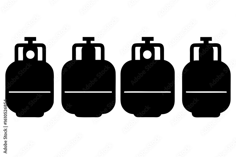 Obraz premium set of gas tank vector silhouette illustration isolated on white background