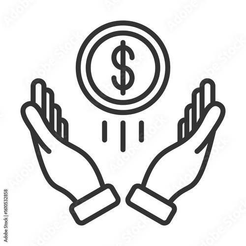 Endorsement Icon Outline Style. Vector Illustration Design