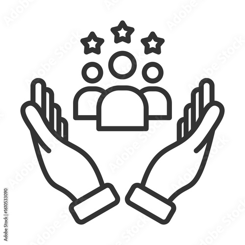 Loyalty Icon Outline Style. Vector Illustration Design