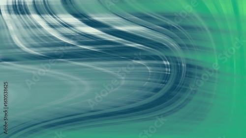 Ombre Emerald Waters Abstract flowing teal and green background featuring curved lines and blurred motion creating a sense of fluidity