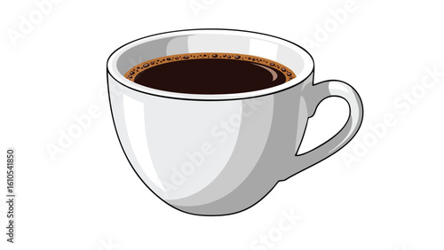 Coffee Cup Illustration on White Background: coffee,  cup,  drink,  beverage,  caffeine, and more. This image captures various elements such as  hot,  morning,  breakfast,  espresso,  cappuccino.