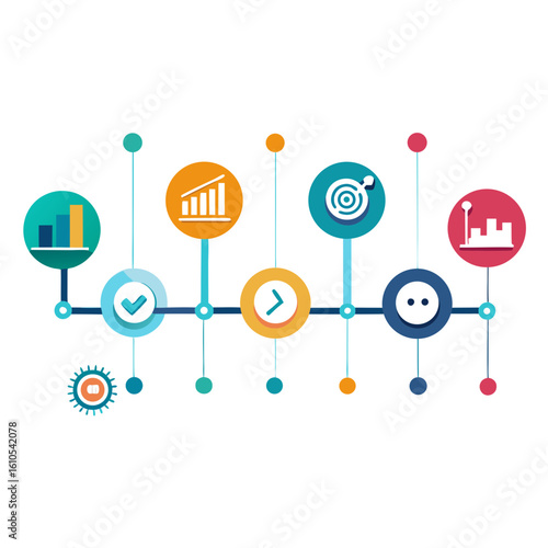 timeline infographic with milestone icons