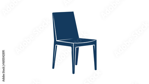 Modern Blue Chair Silhouette on White: chair,  furniture,  seating,  design,  interior, and more. This image captures various elements such as  modern,  silhouette,  blue,  white,  minimalist.