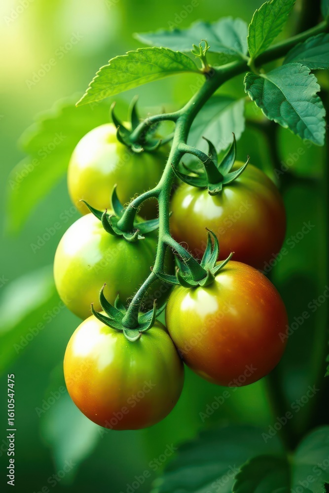 Lush green tomato plant, vibrant leaves, isolated , agriculture, bright Lush green tomato plant, vibrant leaves, isolated , agriculture, bright