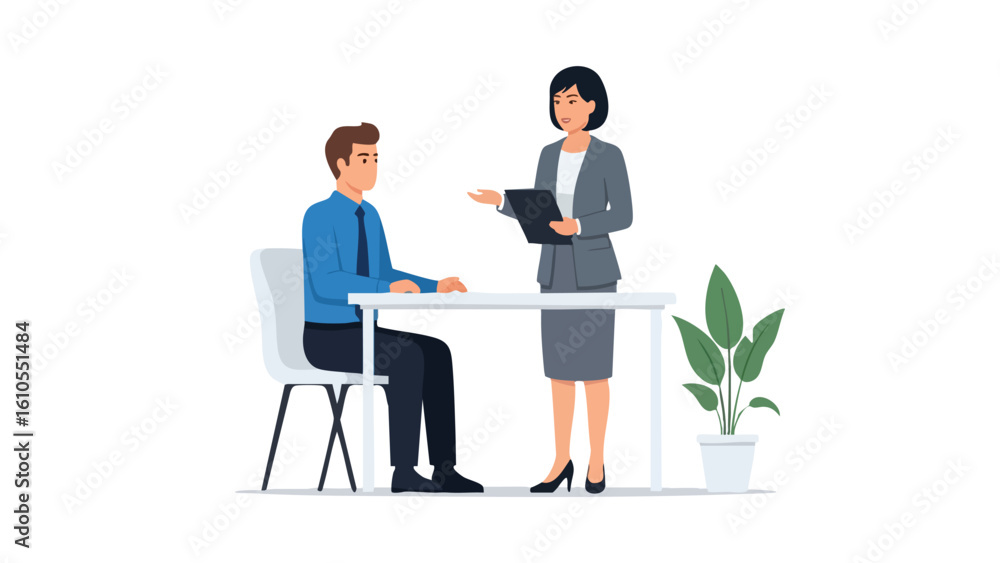 Obraz premium Business Meeting Between Two Professionals. featuring business, meeting, professionals and more, creating a perfect scene. This scene includes elements like office, discussion, collaboration.