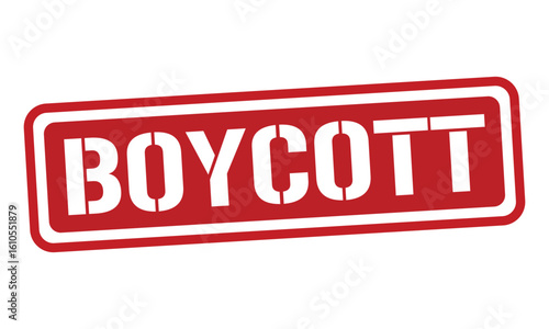 BOYCOTT red stamp text vector, rubber stamp