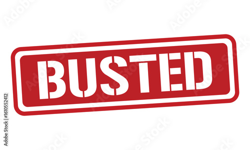 BUSTED red stamp text vector, rubber stamp