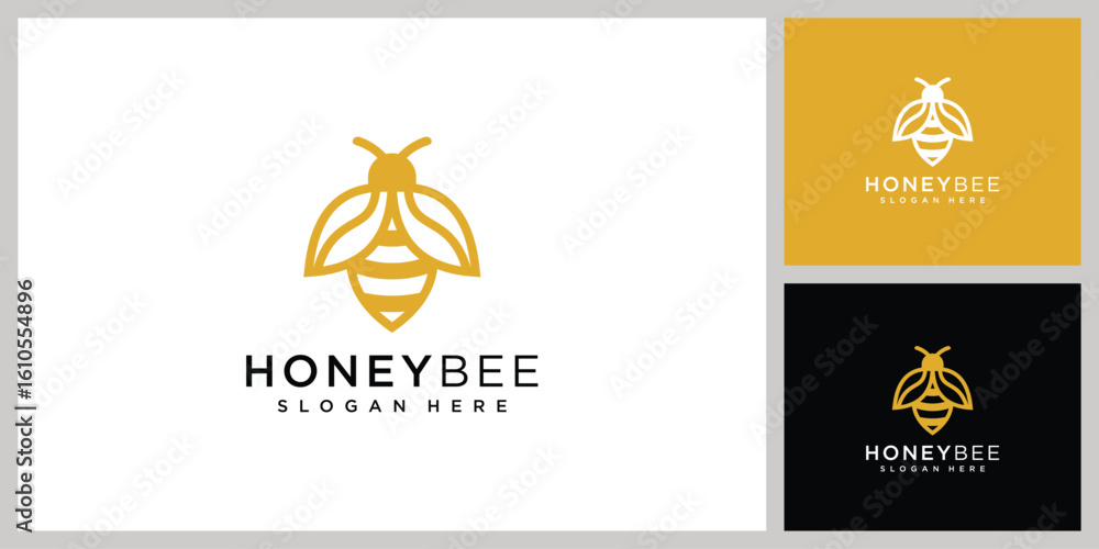 Naklejka premium honey Bee animals logo vector