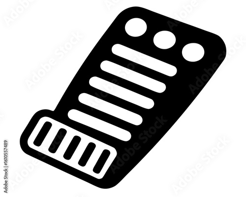 Car pedal vector silhouette illustration isolated on white background