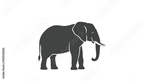 Silhouette of an African Elephant Standing. featuring elephant, africa, animal and more, creating a perfect scene. This scene includes elements like wildlife, silhouette, mammal.