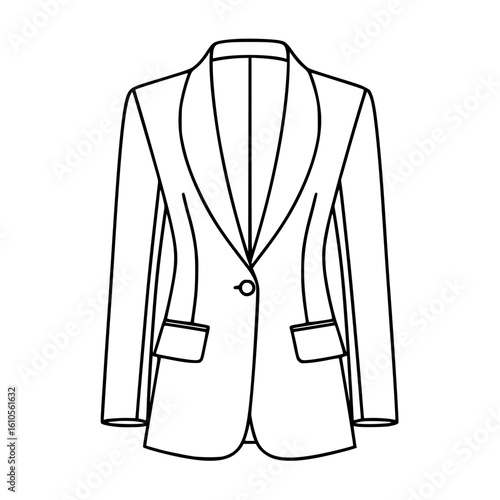 Formal coat simple outline fashion drawing