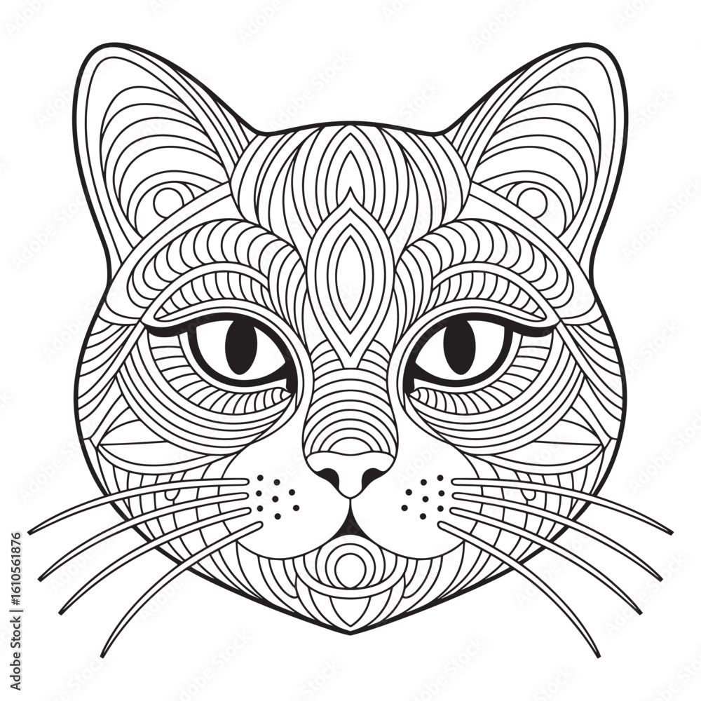 Obraz premium black and white cat face