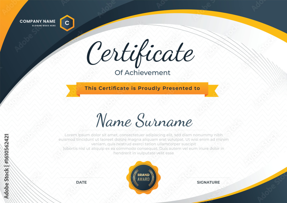 Fototapeta premium gradient modern certificate template