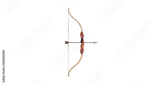 Traditional Wooden Bow and Arrow. featuring bow, arrow, archery and more, creating a perfect scene. This scene includes elements like sport, weapon, hunting.