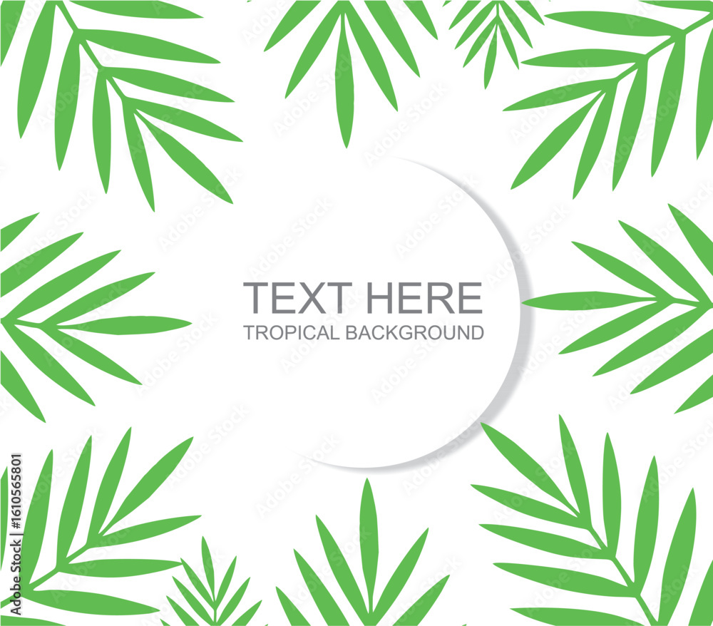 Fototapeta premium Tropical Frame Design With Palm Leaves and Blank Space for Text