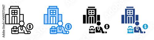 Enterprise icon set multiple style collection
