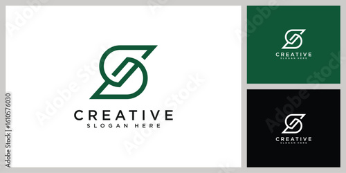 initial letter s logo vector design line style