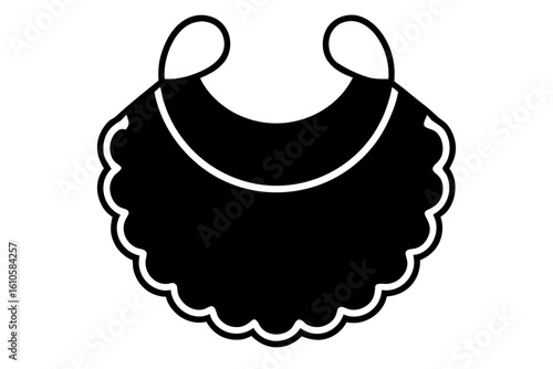 Baby bib vector silhouette illustration isolated on white background