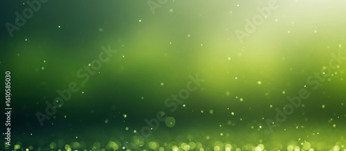 Abstract green gradient background with bokeh effect and light spots.premium bokeh photos for poster and banner backgrounds