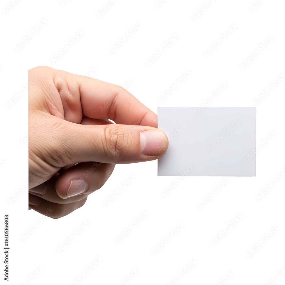 Obraz premium hand holding blank business card Cut out the background