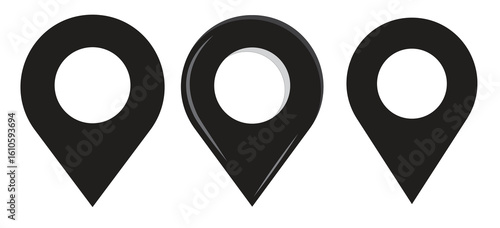 Location or map pin icon symbol. vector illustration