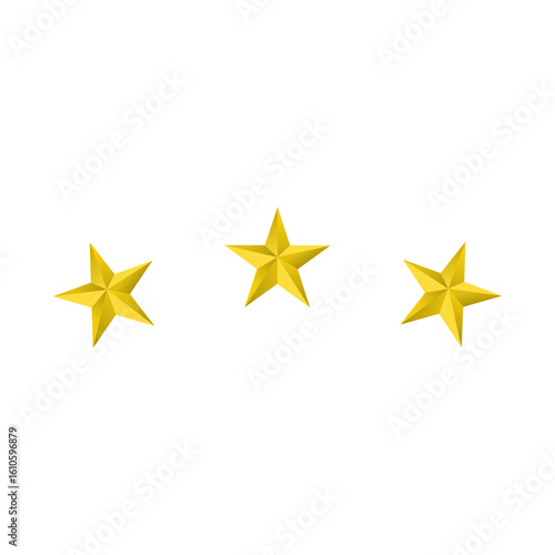 Three curved golden stars decoration