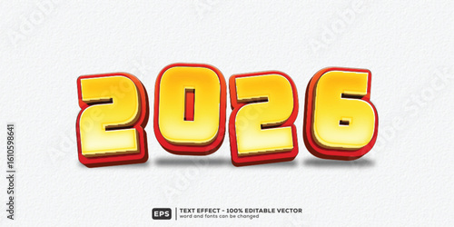 2026 3D Cartoon Editable Text Effect | Premium Font Template
