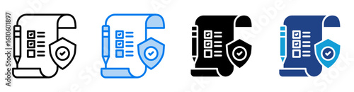 Compliance icon set multiple style collection