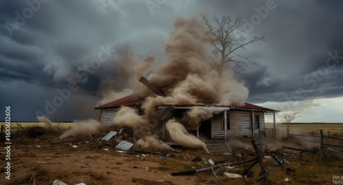 House destroyed by powerful dust storm