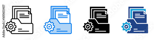 Documentation icon set multiple style collection