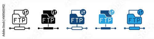Ftp icon set multiple style collection