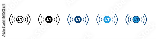 Signal icon set multiple style collection