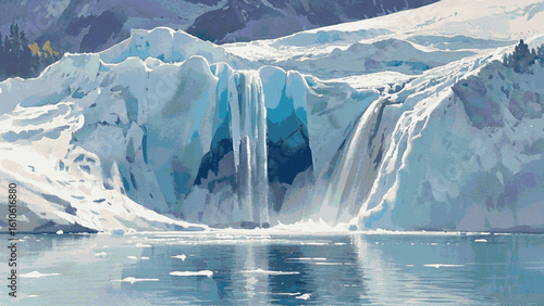 Shimmer Dissolve The most beautiful ice melt isolated watercolor vector illustration svg