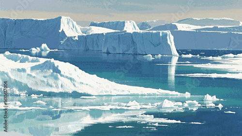 Crystalline Collapse The most beautiful ice melt isolated watercolor vector illustration svg