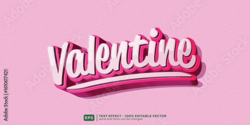 Valentine 3D Cartoon Editable Text Effect | Premium Font Template